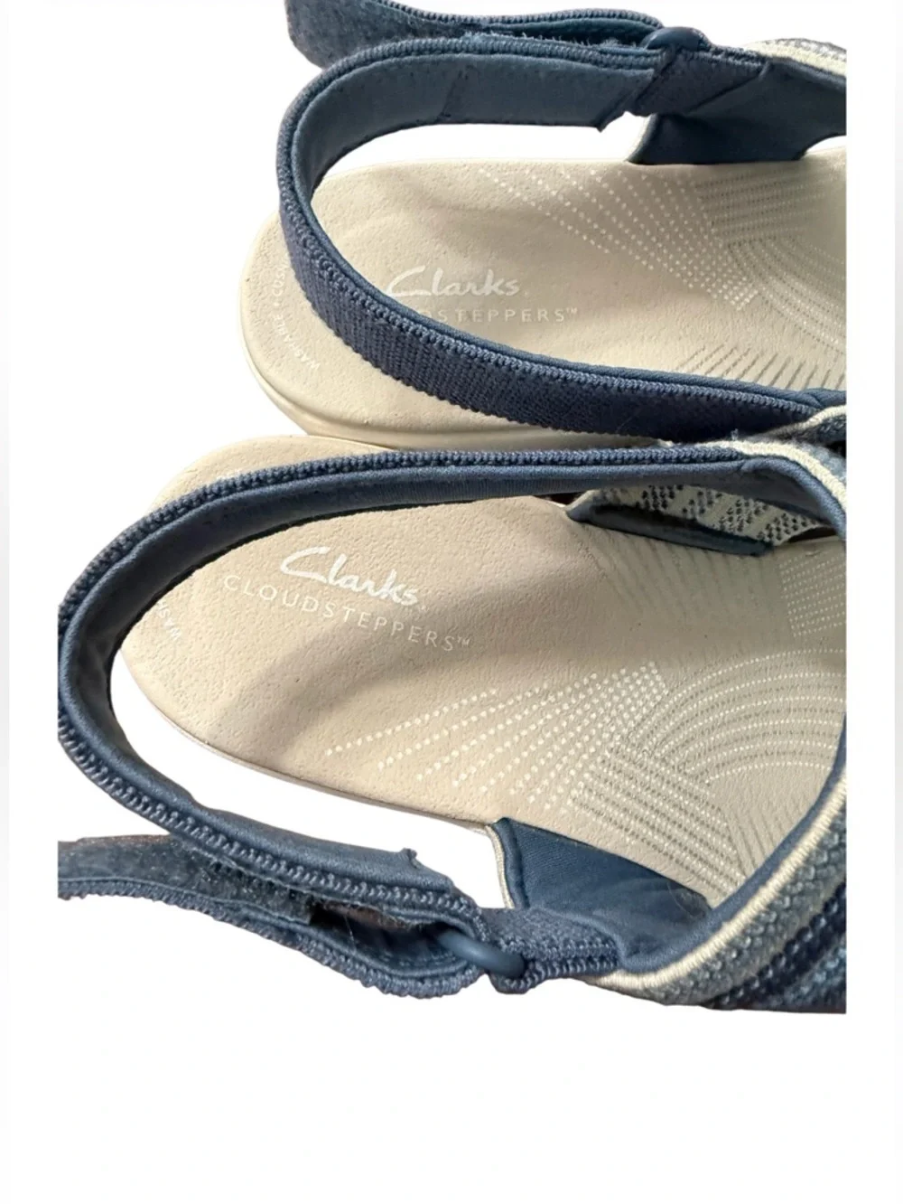 Clarks Cloudsteppers Arla Stroll Women’s Blue Striped Comfort Sandals-Size 7.5 W - Picture 9 of 14